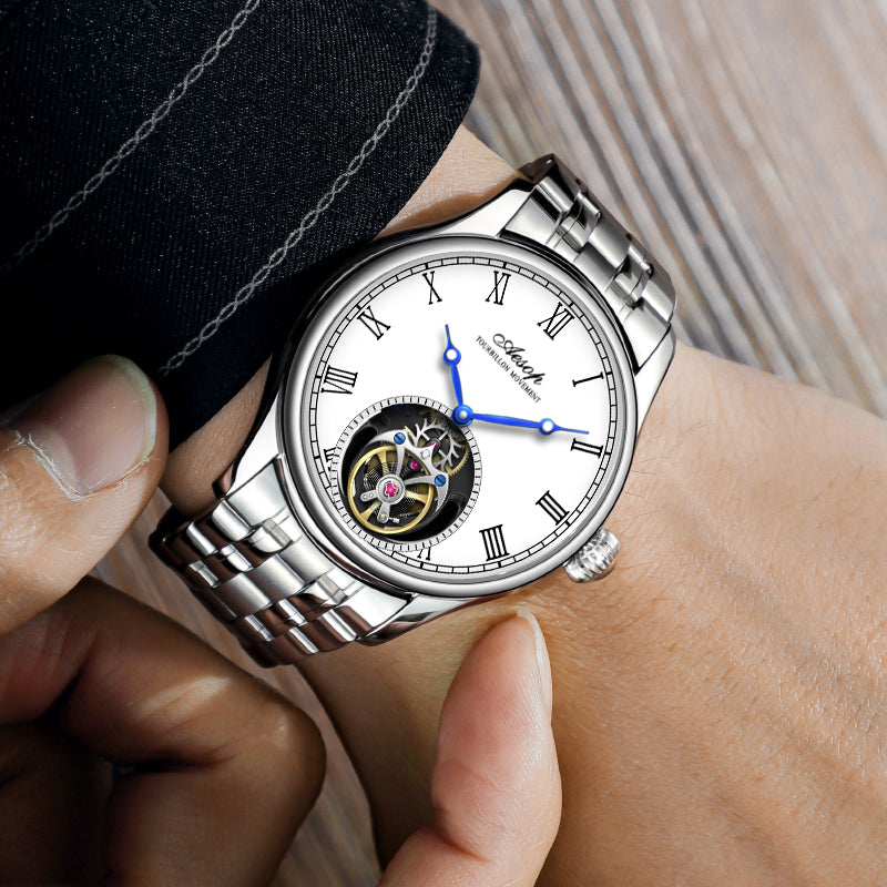 AESOP機械式腕時計 トゥールビヨンシリーズ-7061/ダブルブルー ピュアブラック